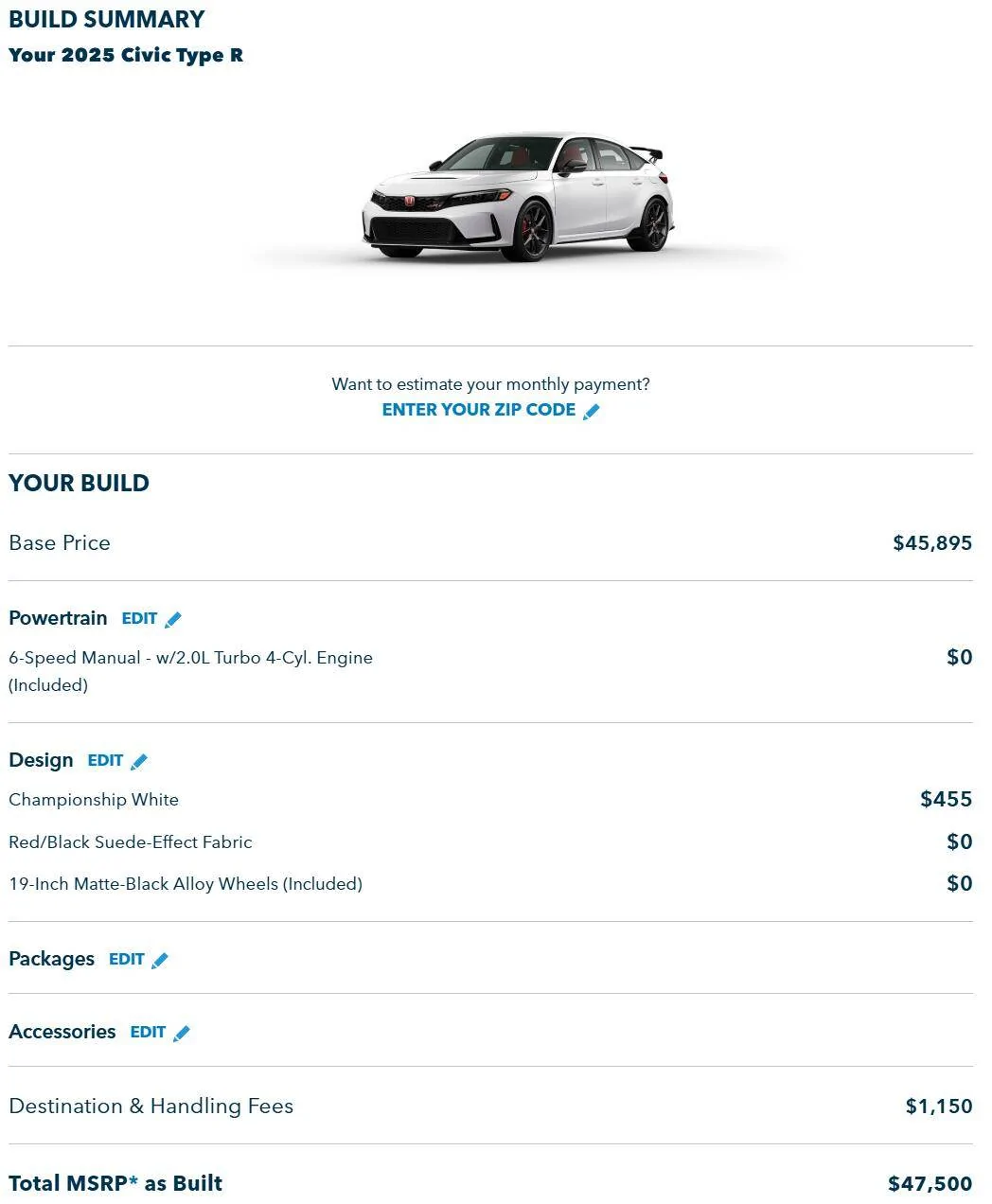 11th Gen Honda Civic What did you pay for your FL5? 2025 Honda Civic Type-R MSRP