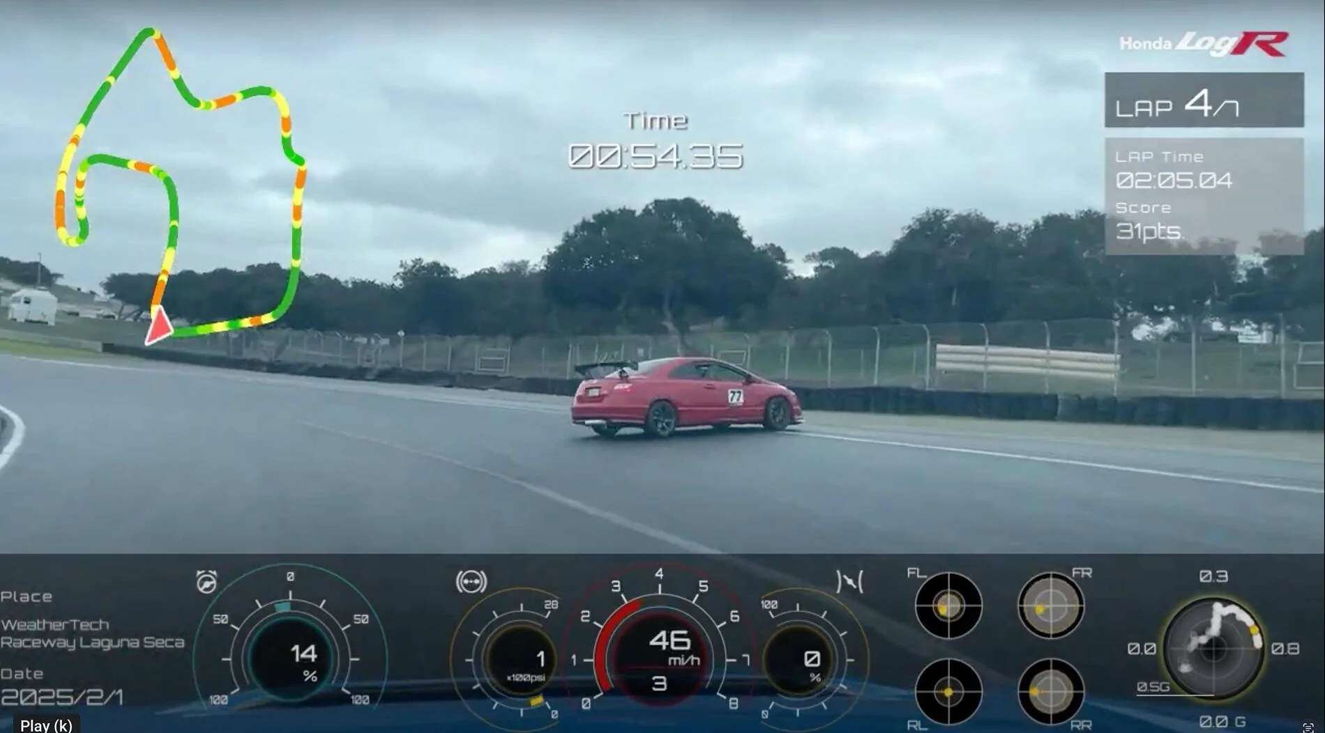 11th Gen Honda Civic Racing the FL5 Type R with all OEM spec parts on Laguna Seca Screenshot 2025-02-07 at 1.54.30 PM