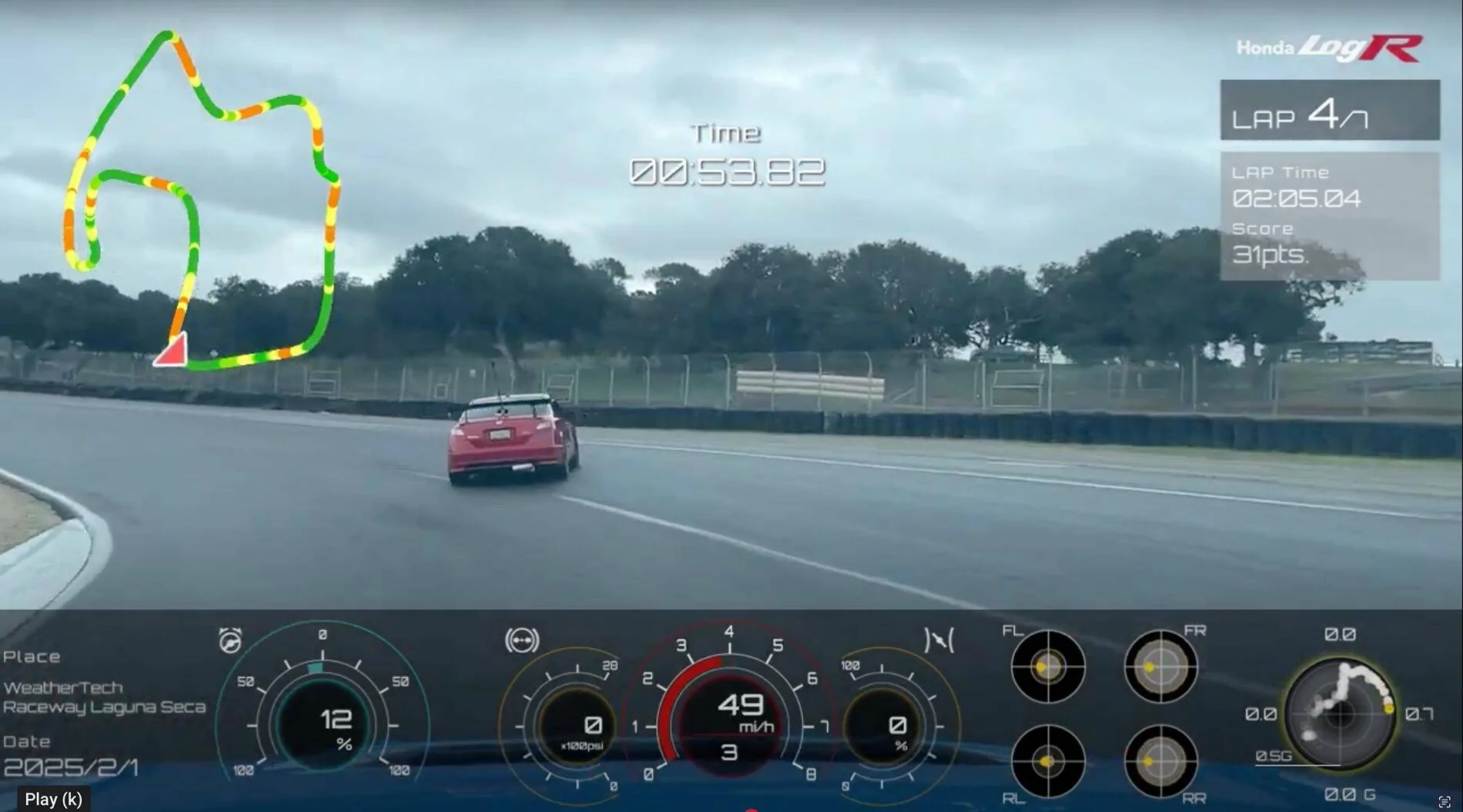 11th Gen Honda Civic Racing the FL5 Type R with all OEM spec parts on Laguna Seca Screenshot 2025-02-07 at 1.54.22 PM