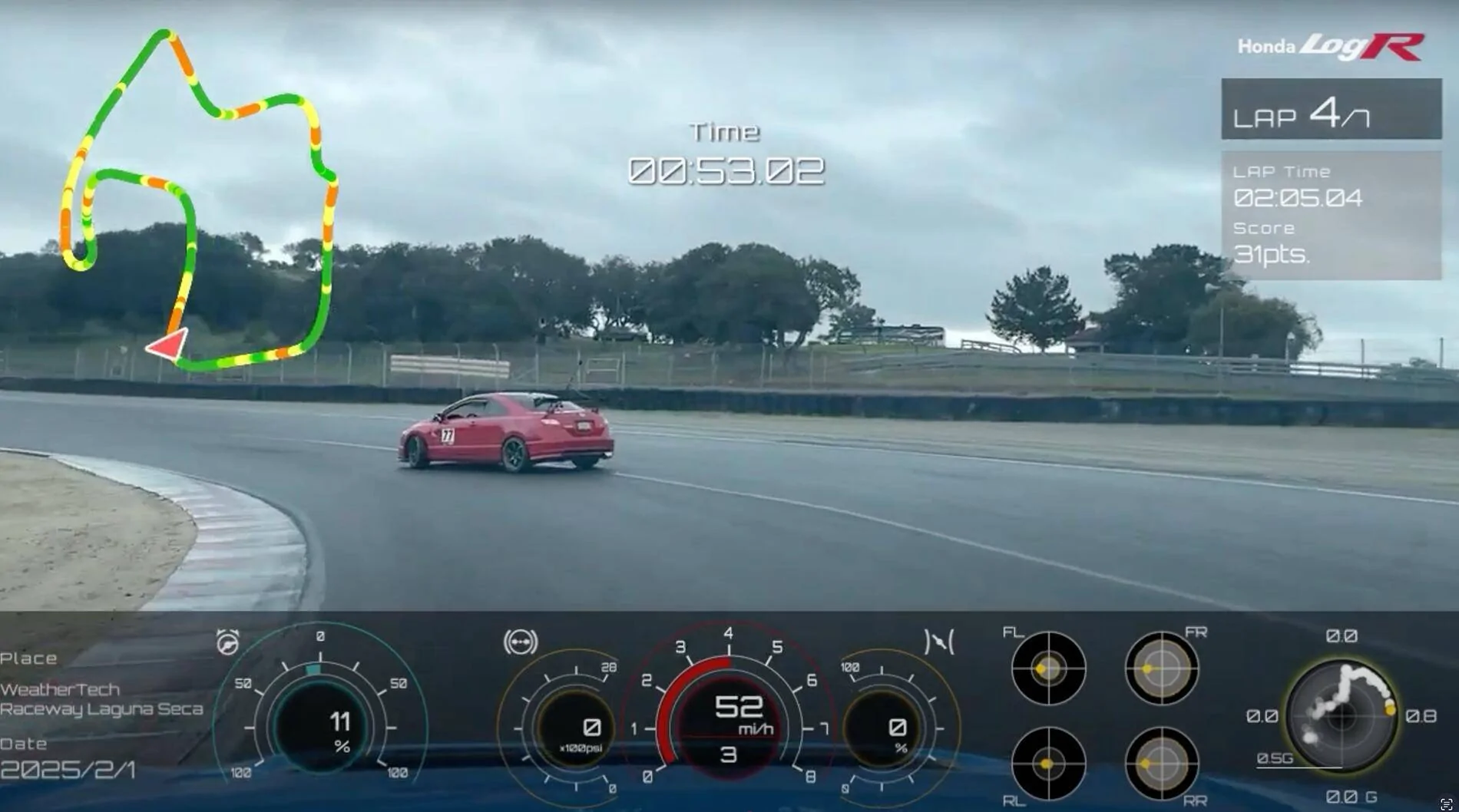 11th Gen Honda Civic Racing the FL5 Type R with all OEM spec parts on Laguna Seca Screenshot 2025-02-07 at 1.54.14 PM