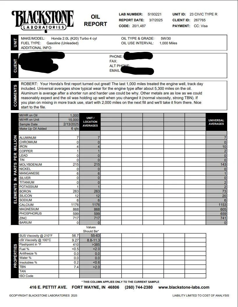11th Gen Honda Civic For occasional track use , which oil viscosity to use? Using oil data sheet for guidance Screenshot 2025-03-07 171008