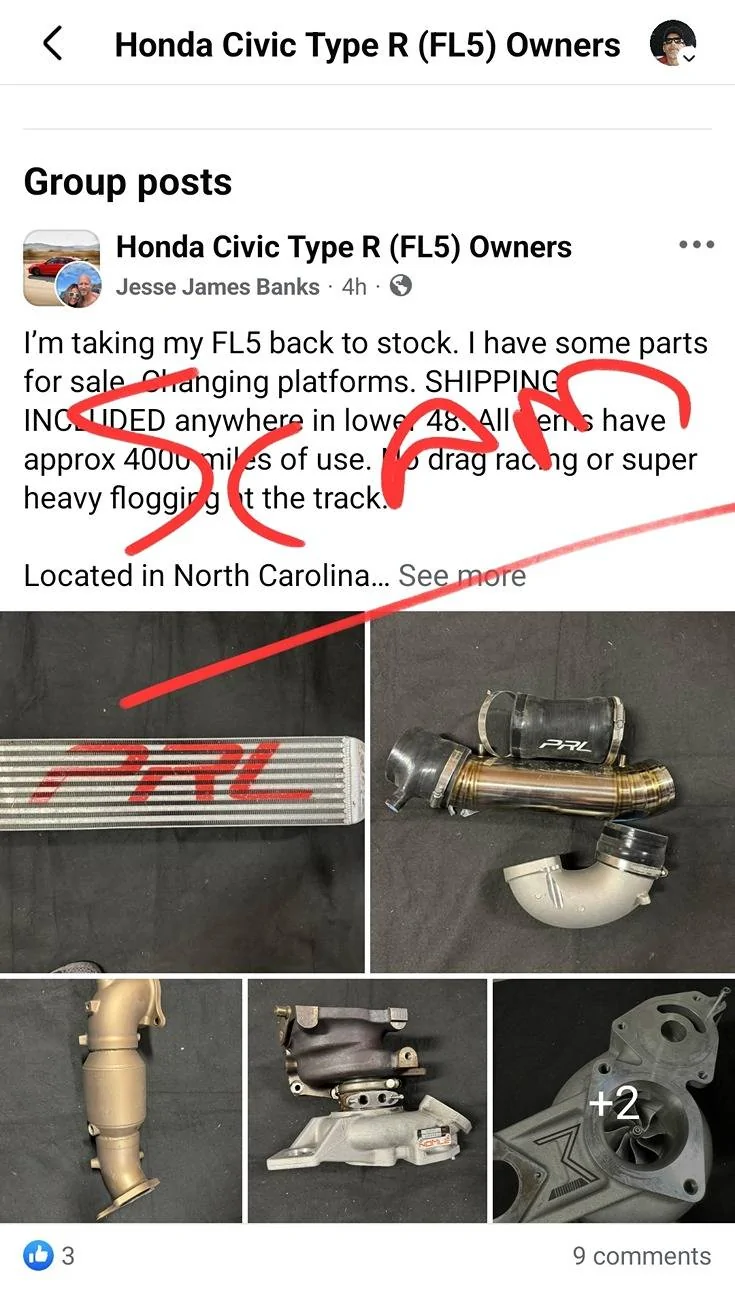 11th Gen Honda Civic Beware of Fake Sellers on Facebook Groups Screenshot_20250401_013428_Facebook