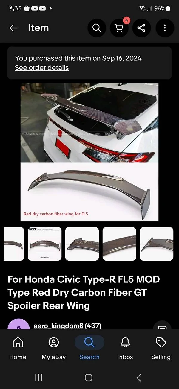 11th Gen Honda Civic Thoughts on the carbon fibre wing? 1000005161