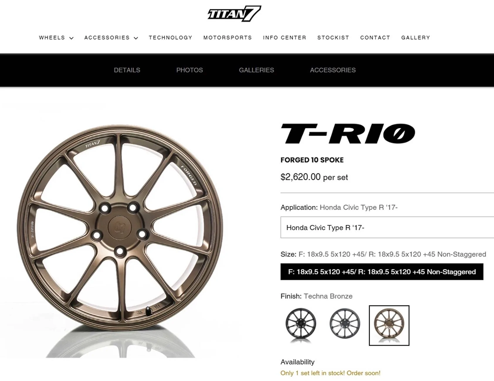 11th Gen Honda Civic (Sold) $1,800: Wheels, Titan 7, T-R10, Bronze, 18x9.5 +45 5, Titan 7 website current pricing 01