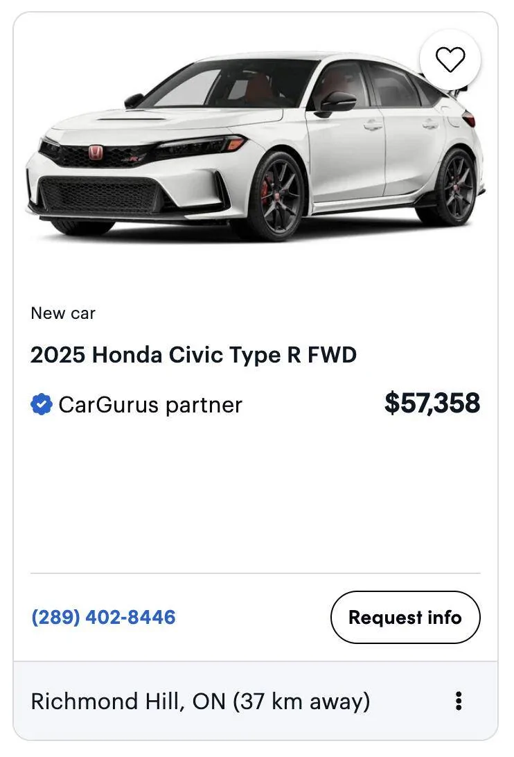 11th Gen Honda Civic Canadian dealer asked what colour Type R I want Screenshot 2025-06-19 at 8.20.18 AM