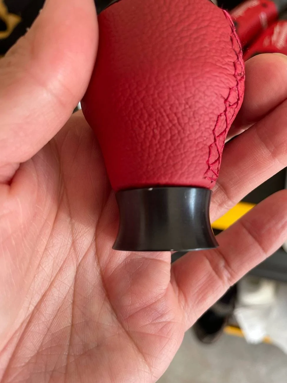 11th Gen Honda Civic OEM FL5 red leather shift knob IMG_4027