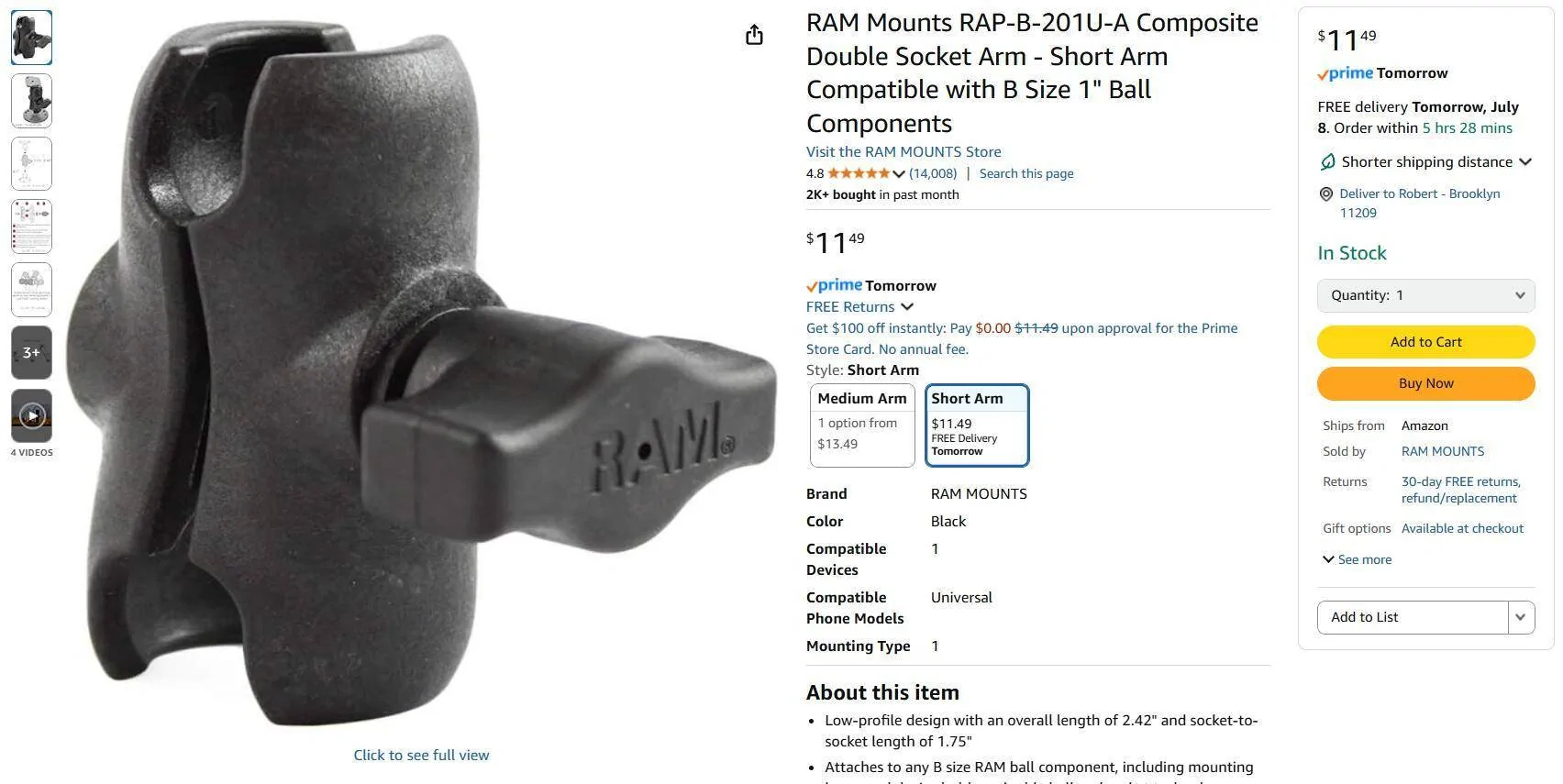11th Gen Honda Civic RAM Mount Cellphone Install 9