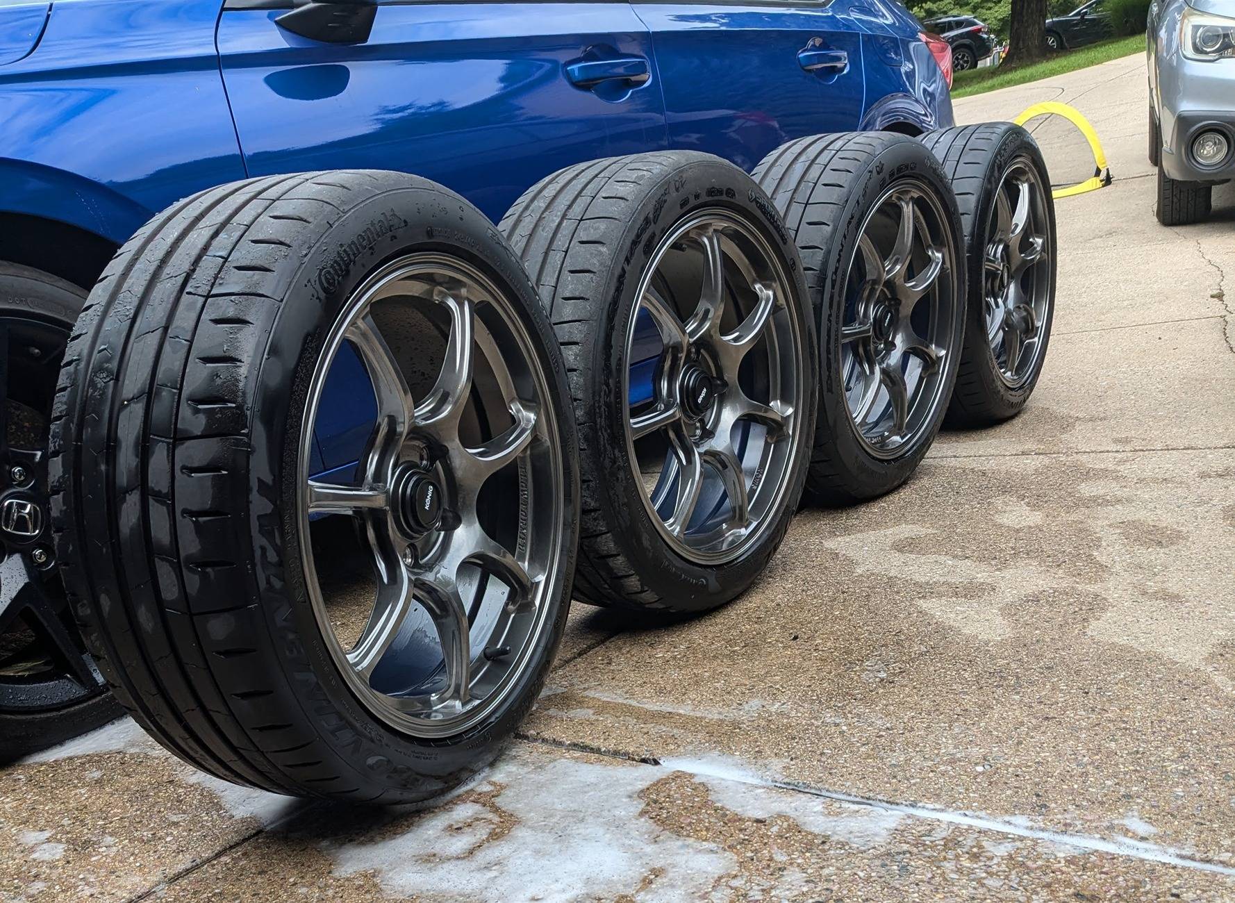 11th Gen Honda Civic Set of 4: Like NEW 18x8.5 Konig Ultragrams + 245/40ZR18 Continental Extremecontact Sport02s - $1200 wheels1