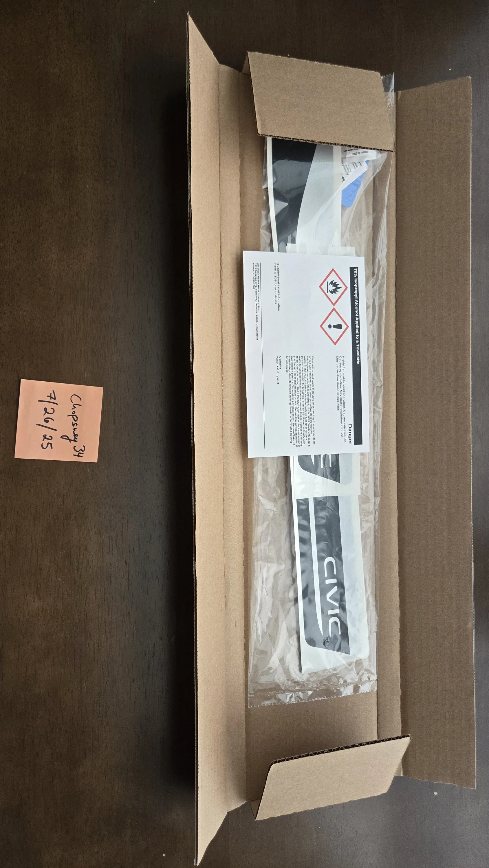 11th Gen Honda Civic SOLD: Honda OEM Door Sill Protection Film Kit (08P04-T20-100) 20250726_095343