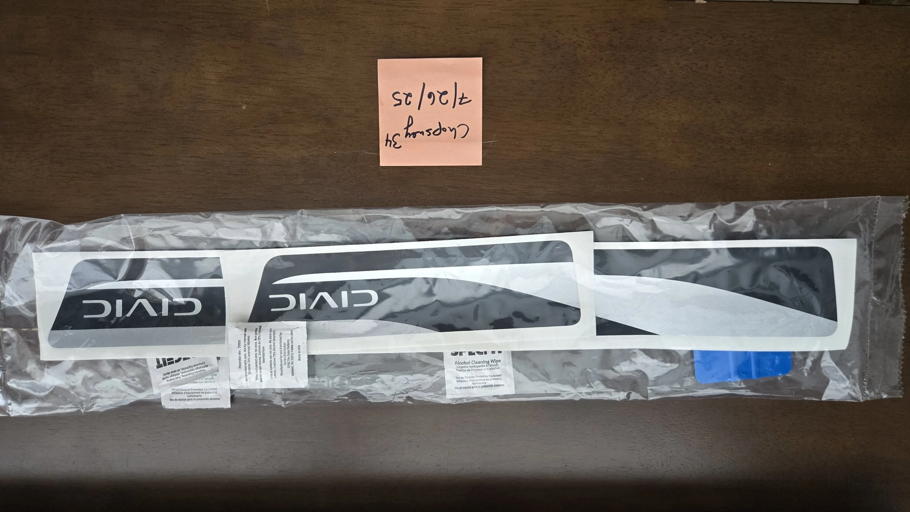 11th Gen Honda Civic SOLD: Honda OEM Door Sill Protection Film Kit (08P04-T20-100) 20250726_095539