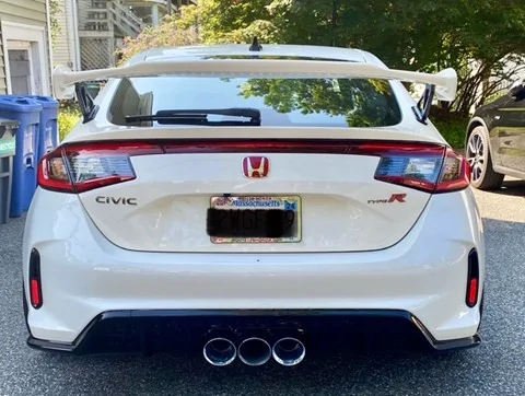 11th Gen Honda Civic 2024 Championship White (FL5) - Michelin Pilot Sport 4AS (265/35/19)- H&R Springs- H&R Spacers 20(F)- 25(R) Spoiler back 1
