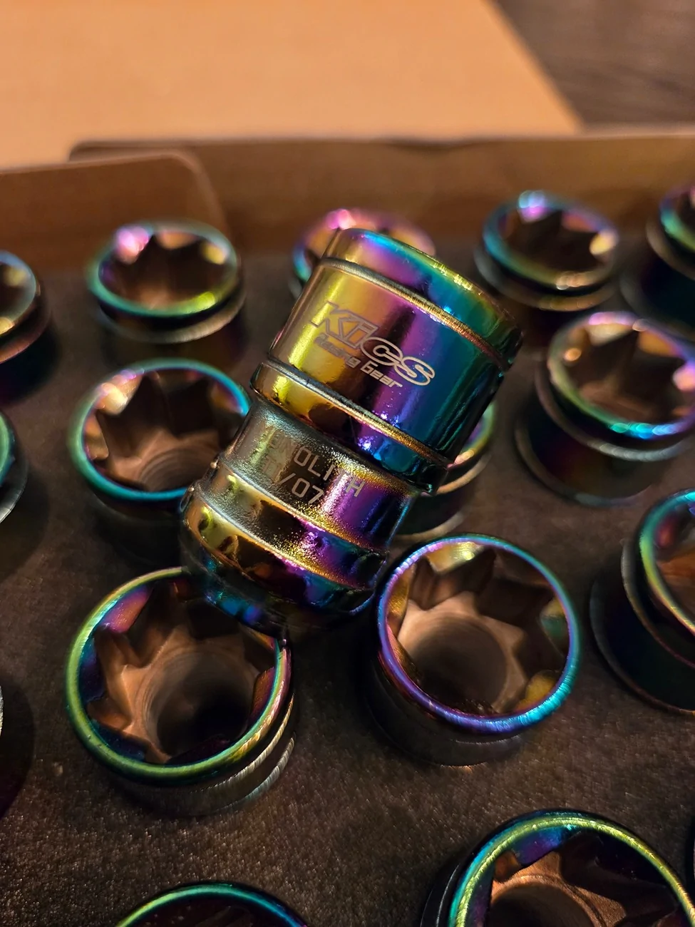 11th Gen Honda Civic SOLD - Project Kics 14 x 1.5 Neochrome T1/07 Monolith Lug Nuts - 20 Pcs 20250916_192635