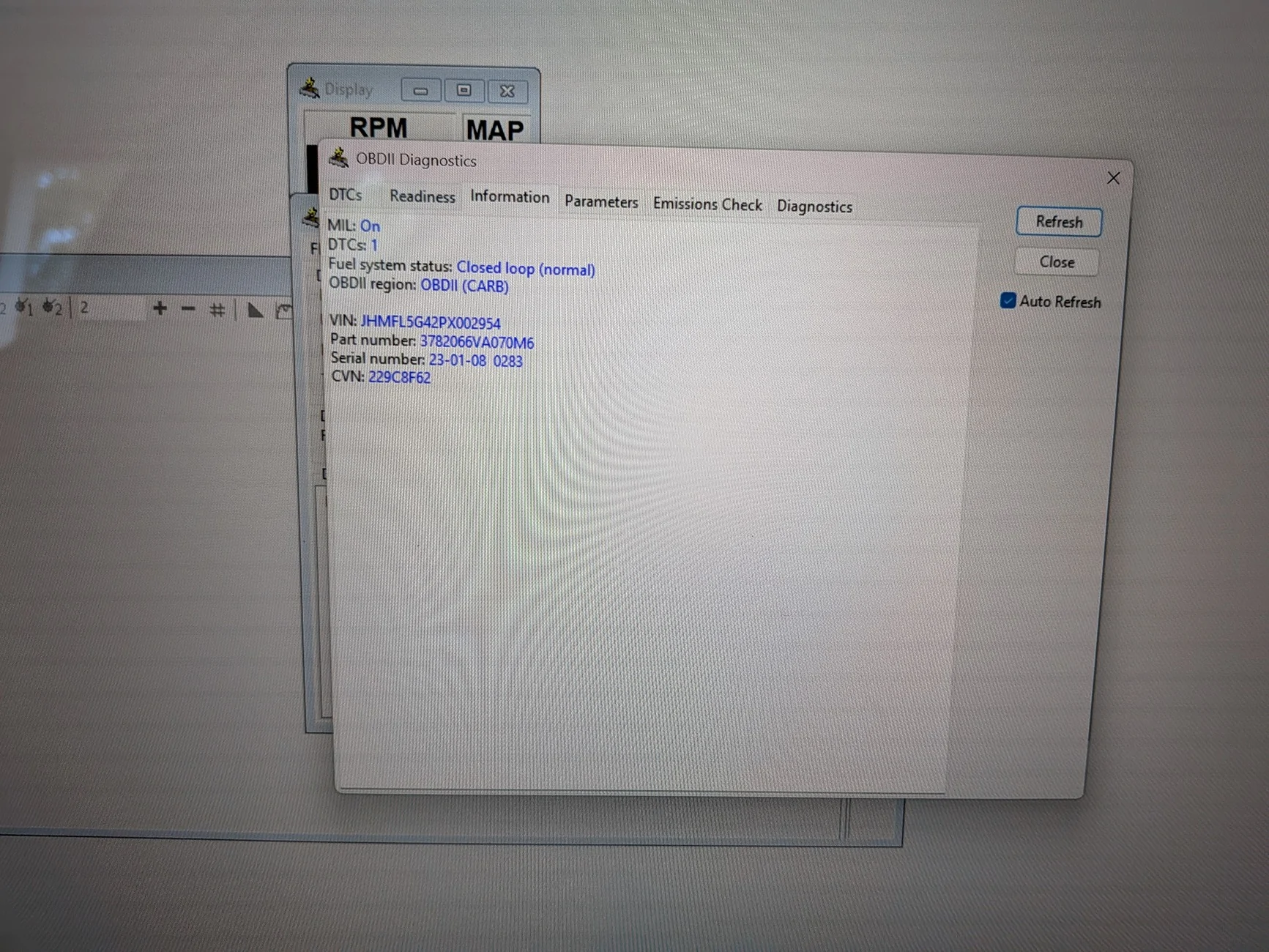 11th Gen Honda Civic Can't view CEL code in Flashpro PXL_20250926_202028025