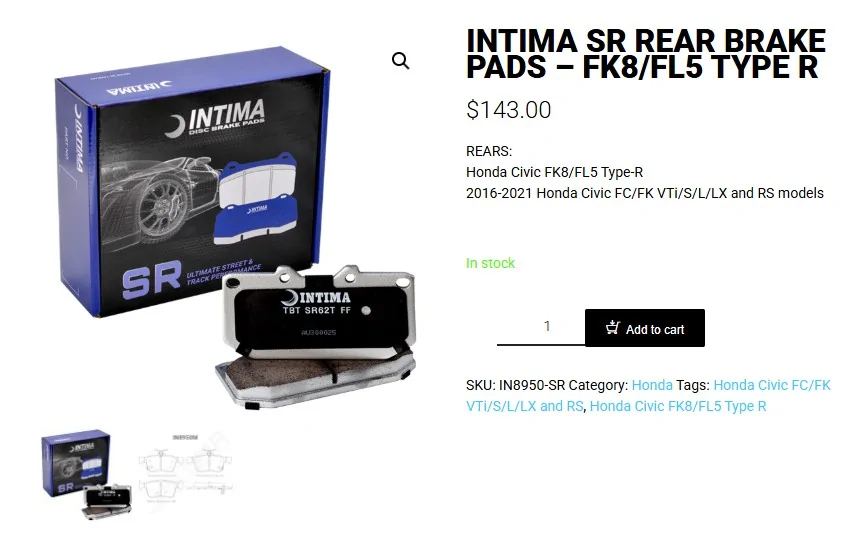 11th Gen Honda Civic Brake Pad Manufacturer/Model Compilation Thread Screenshot 2025-10-23 091232