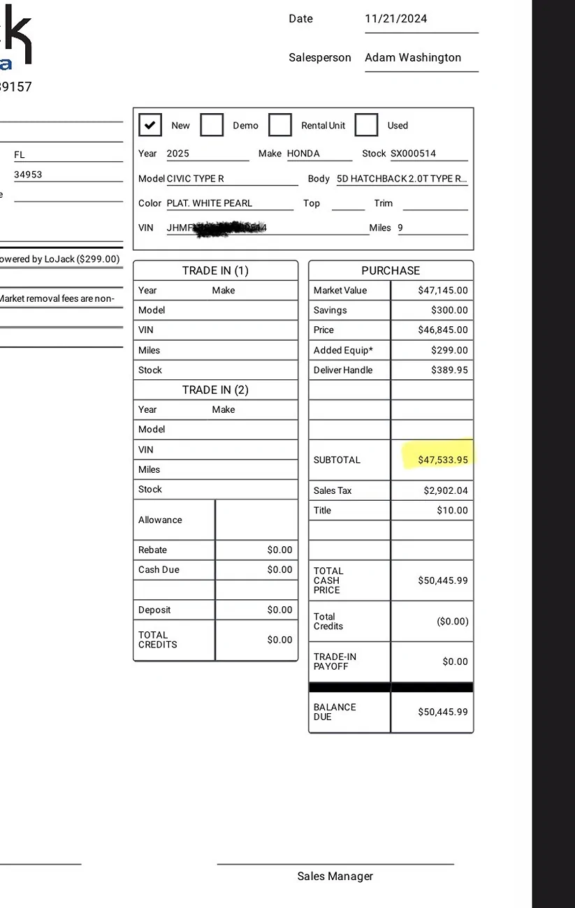 11th Gen Honda Civic Paying Over MSRP IMG_8383