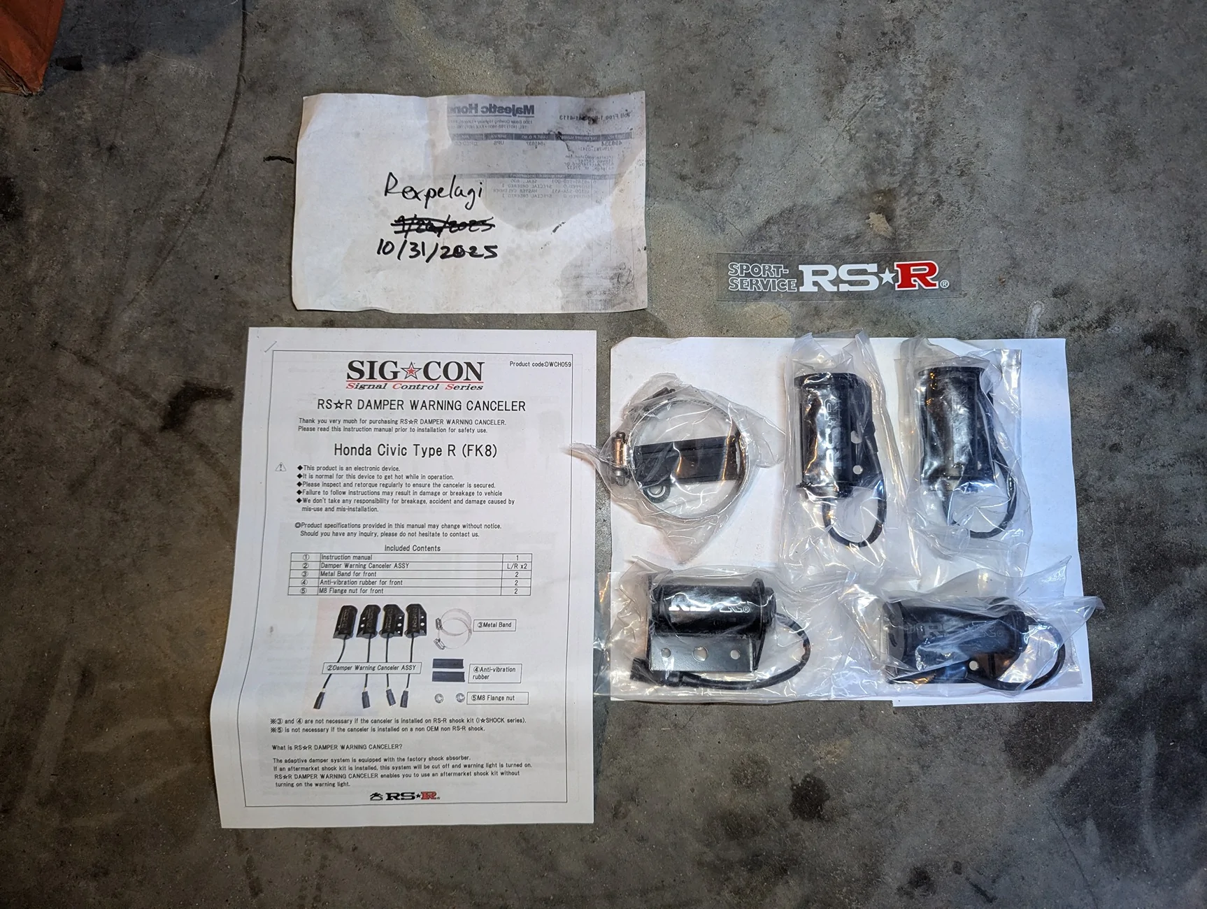 11th Gen Honda Civic [Nashville, TN] FS: RS-R Honda Civic Type R 2017+ Shock Warning Canceller - *NEW* PXL_20251031_193227898