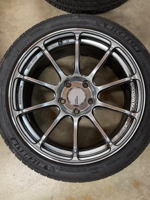 11th Gen Honda Civic "SOLD" Advan RS III Wheels Racing Hyper Black 18x9.5 +45 5x120 with Michelin tires 1