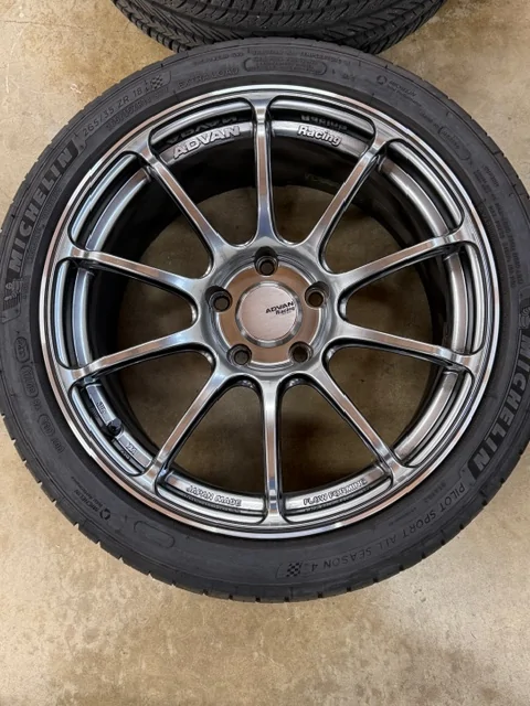 11th Gen Honda Civic "SOLD" Advan RS III Wheels Racing Hyper Black 18x9.5 +45 5x120 with Michelin tires 2