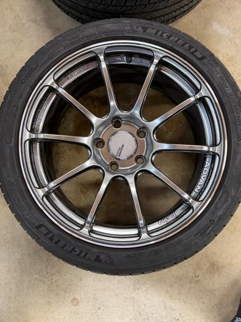 11th Gen Honda Civic "SOLD" Advan RS III Wheels Racing Hyper Black 18x9.5 +45 5x120 with Michelin tires 3