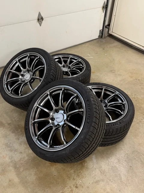 11th Gen Honda Civic "SOLD" Advan RS III Wheels Racing Hyper Black 18x9.5 +45 5x120 with Michelin tires All