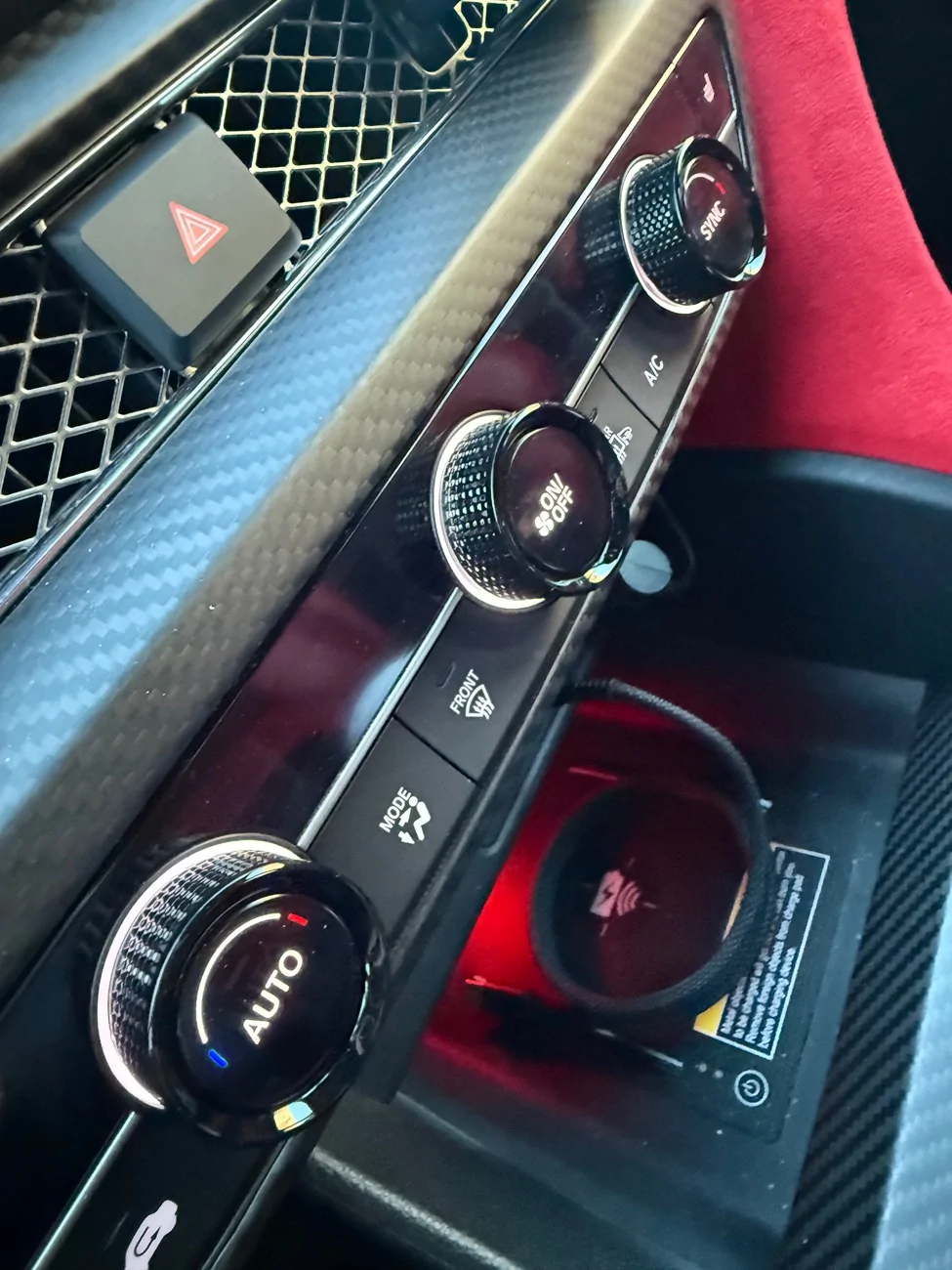 11th Gen Honda Civic Racing Black Climate Control Knob Rings IMG_3227