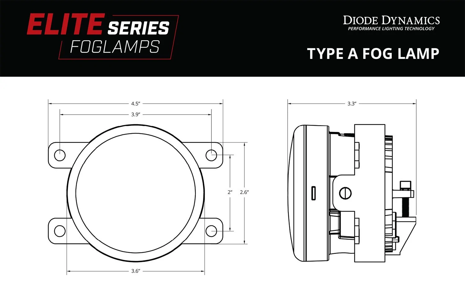 11th Gen Honda Civic Fog Lights for FL5? elite_series_type_a_fog_lamp_dimensional_drawing