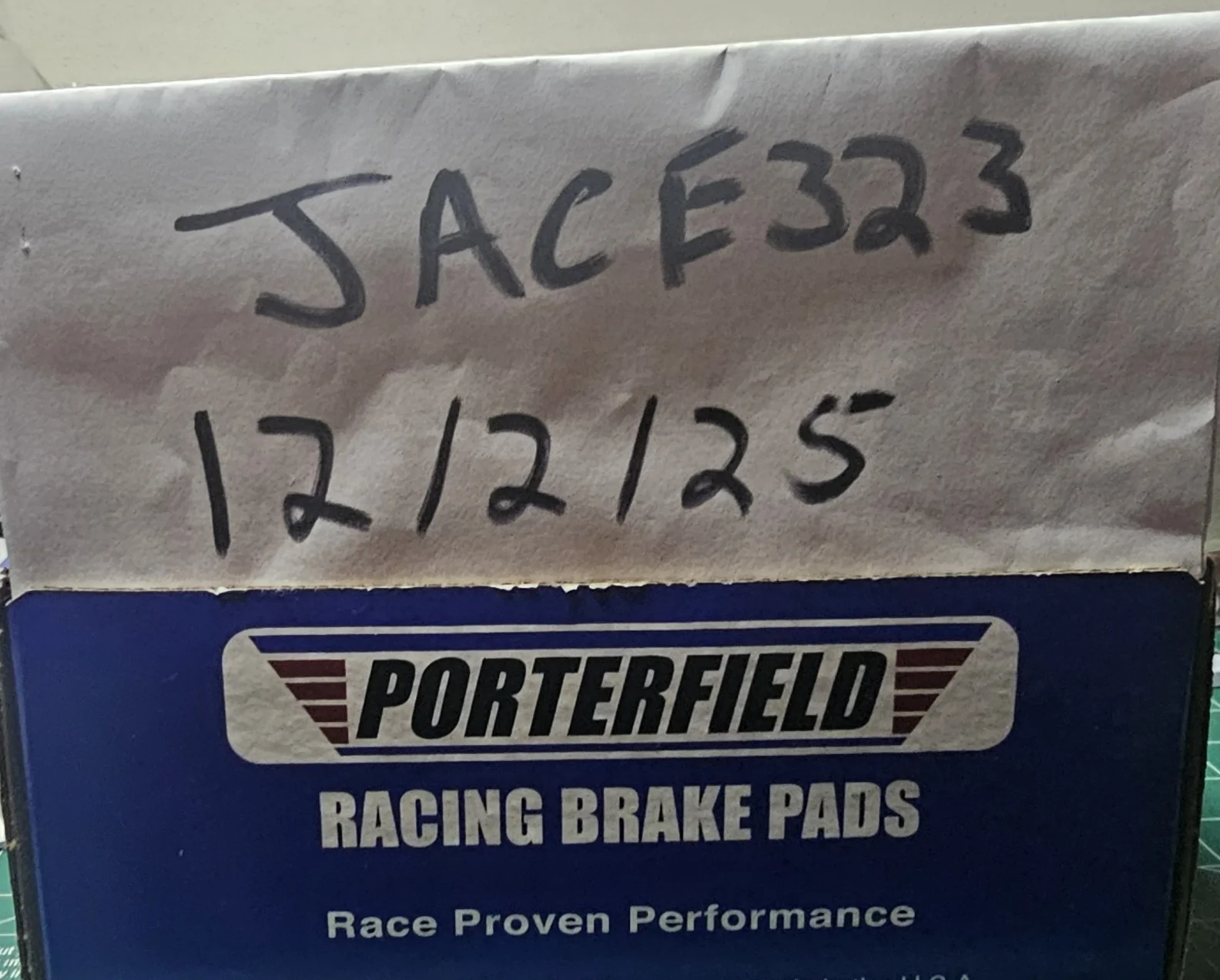 11th Gen Honda Civic Front Porterfield R4-E Racing Brake Pads 20251202_131820