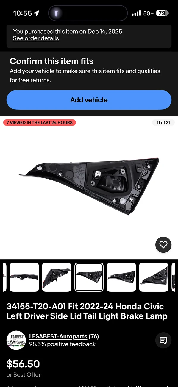 11th Gen Honda Civic Rear fog light install IMG_0704