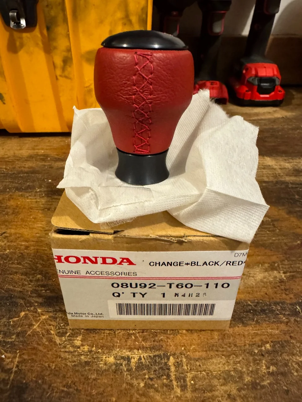 11th Gen Honda Civic *****SOLD******   Genuine 2023-2025 Honda Civic Type R Red Leather Wrapped Shift Knob - $90 shipped IMG_4099