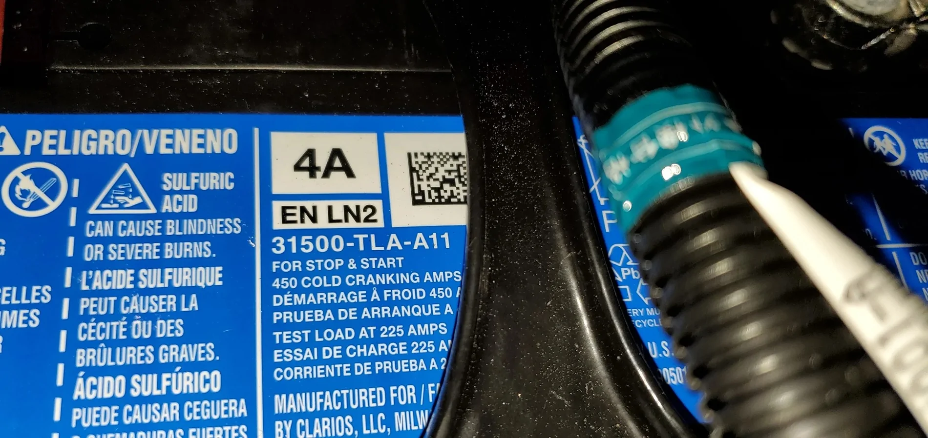 11th Gen Honda Civic 11th Generation Honda Civic Battery 31500-TLA-EFB100M Cold Weather Failure 31500-TLA-A11  Discontinued Civic Battery