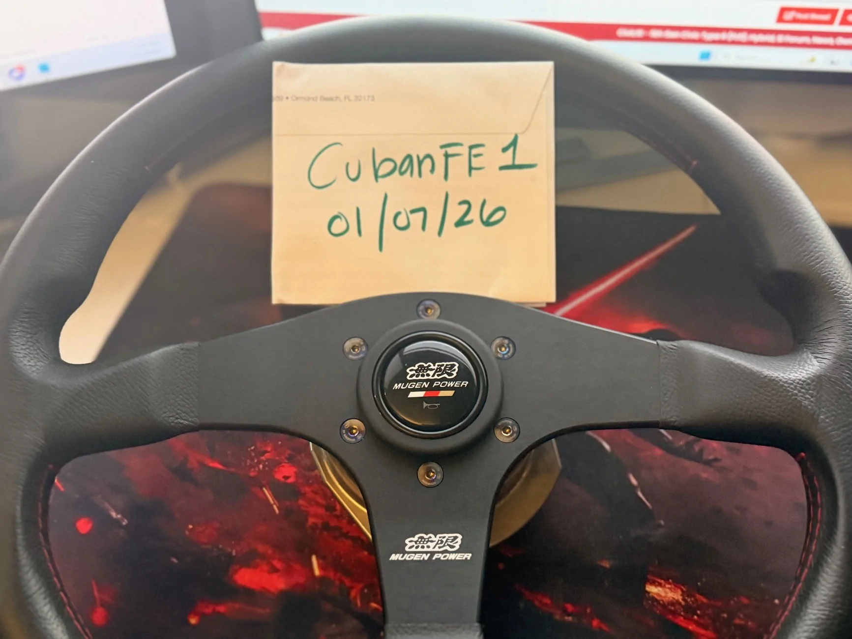 11th Gen Honda Civic SOLD!!!!!!      Mugen Steering Wheel W/ Works Bell Quick Release, Short Hub and Button Relocation Kit Steering_Wheel_2