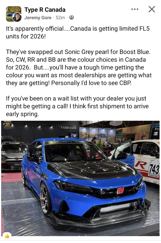 11th Gen Honda Civic Canadian dealer asked what colour Type R I want 1768179252077-su