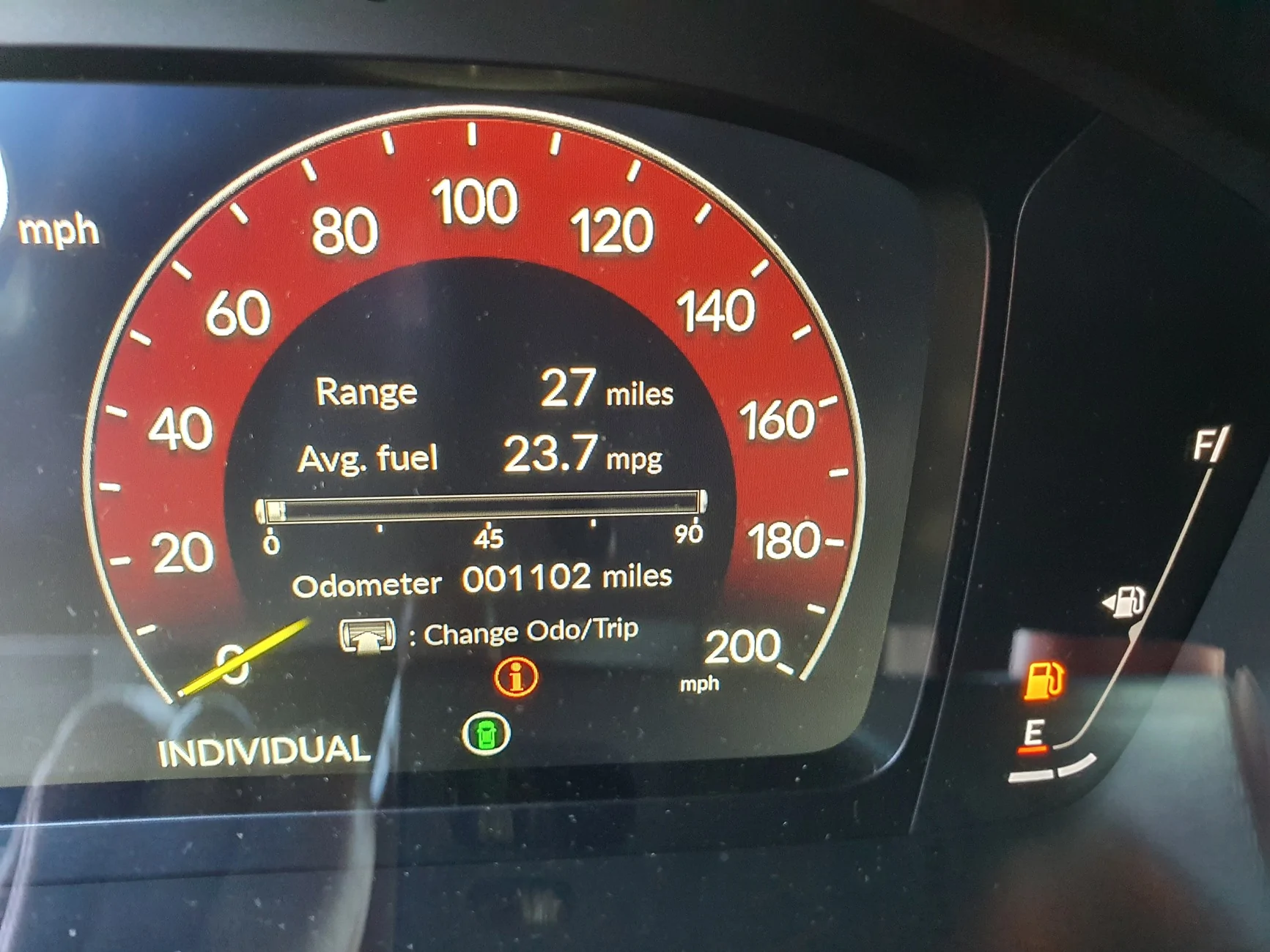 11th Gen Honda Civic Question about the fuel gage 20260116_104447