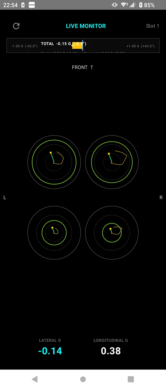 11th Gen Honda Civic 4-wheel friction circle and Tire vector visualizer Screenshot_20260121-225449