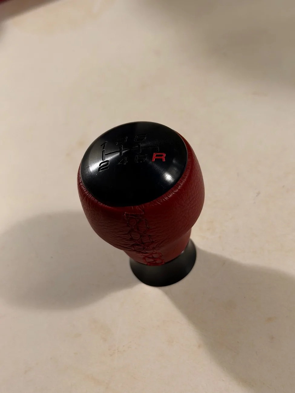 11th Gen Honda Civic Genuine FL5 Leather Shift Knob (Red) IMG_1182