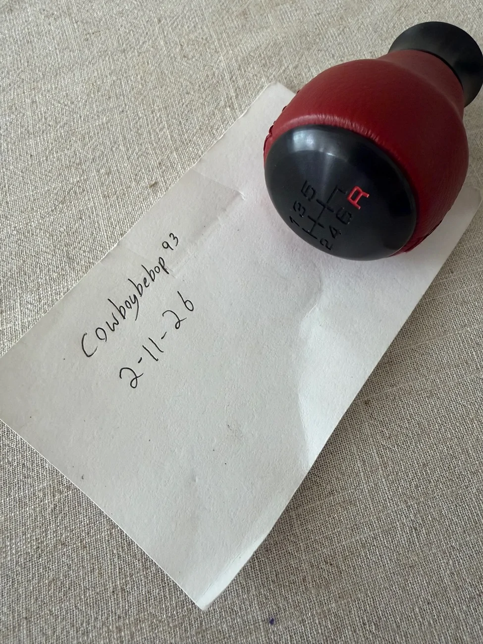 11th Gen Honda Civic Genuine FL5 Leather Shift Knob (Red) IMG_1188