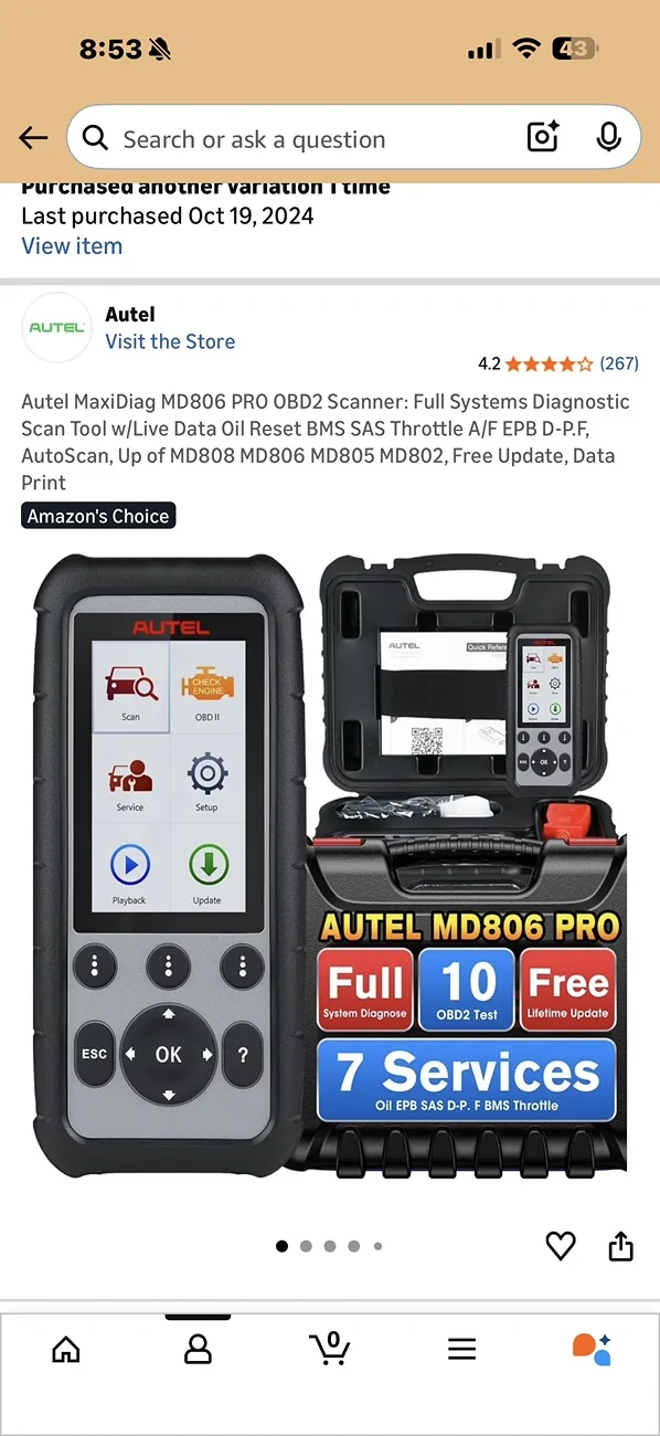 11th Gen Honda Civic EPB Maintenance/Service Mode, Autel AP2500 thumbs down 👎 IMG_4574