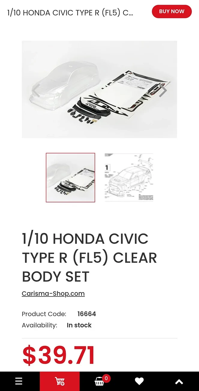 11th Gen Honda Civic Carisma FL5 RC Car 1000044568
