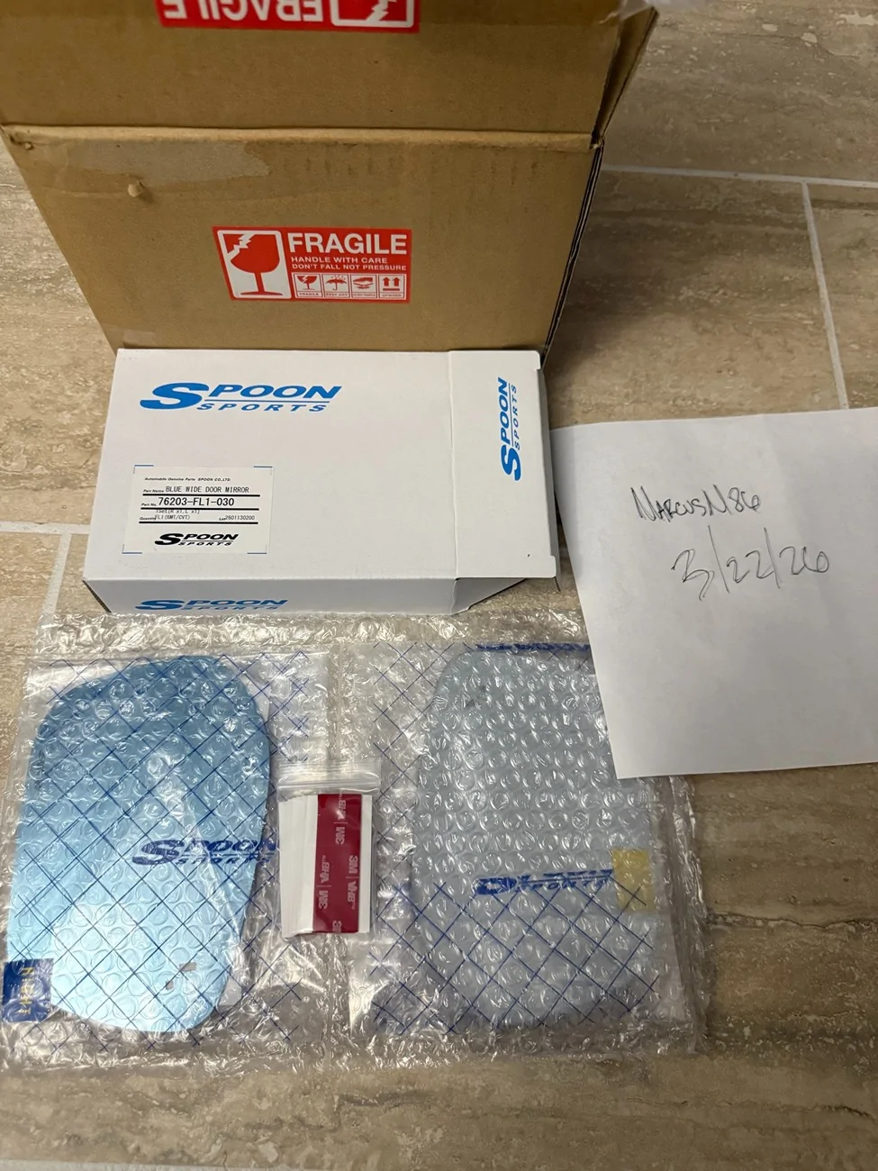 11th Gen Honda Civic SOLD - Spoon Blue Wide Door Mirror Set - Civic FL1/4/FE1 myphotomirror