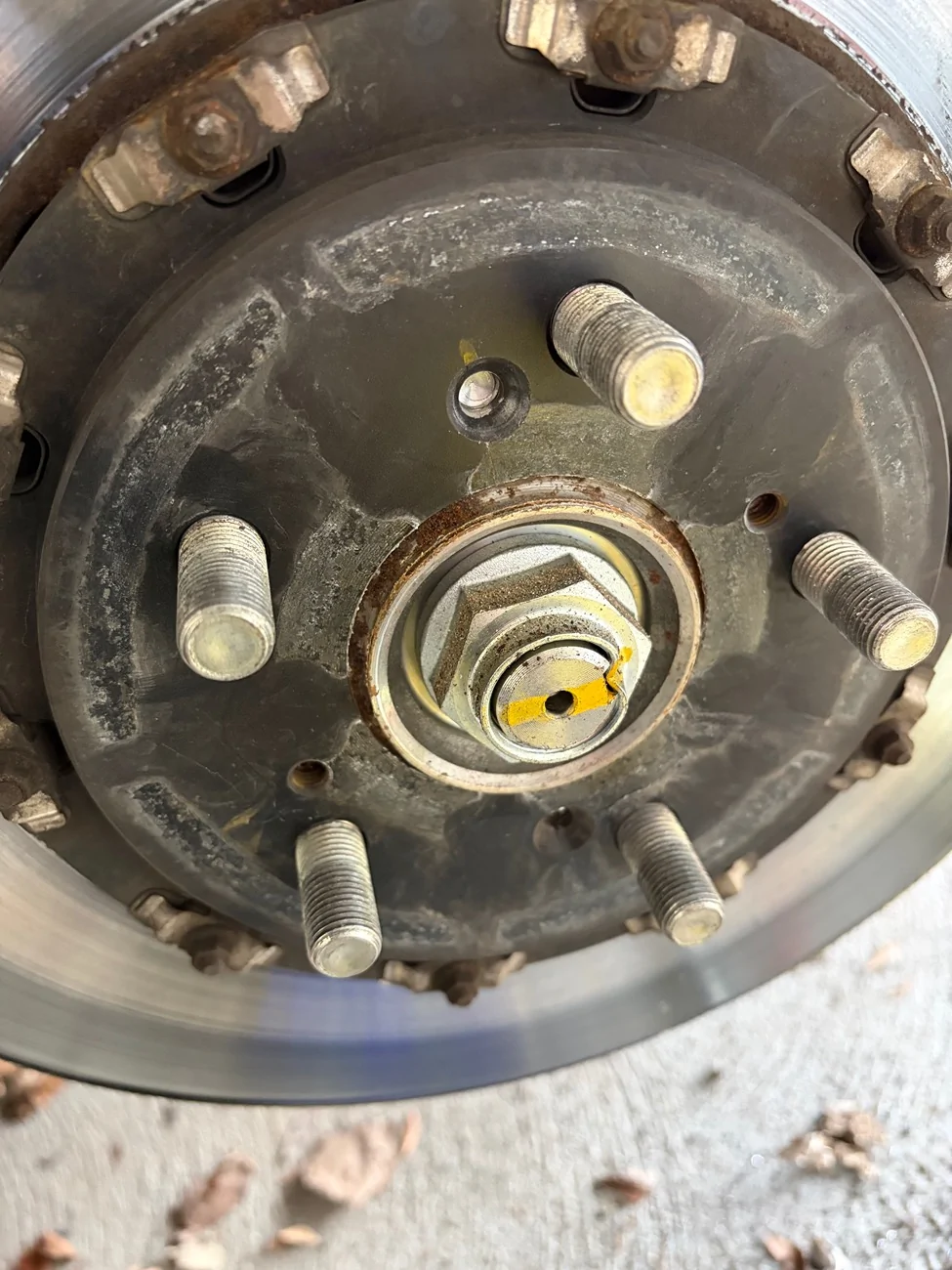 11th Gen Honda Civic How much of the front rotor screw do I need to drill out? IMG_7855