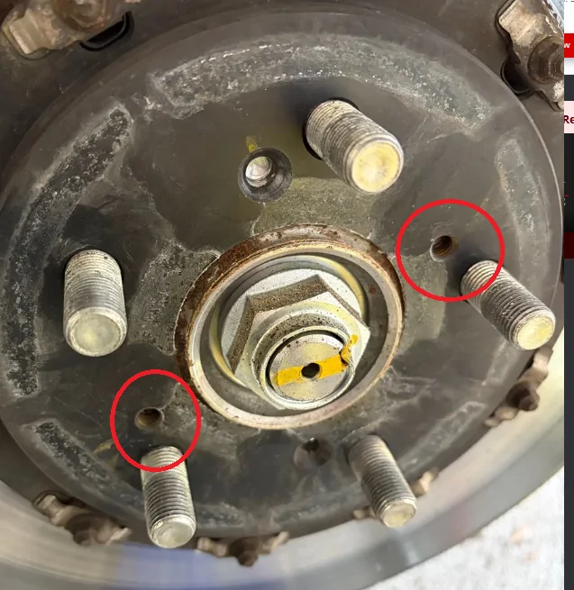 11th Gen Honda Civic How much of the front rotor screw do I need to drill out? 1776557952476-6l