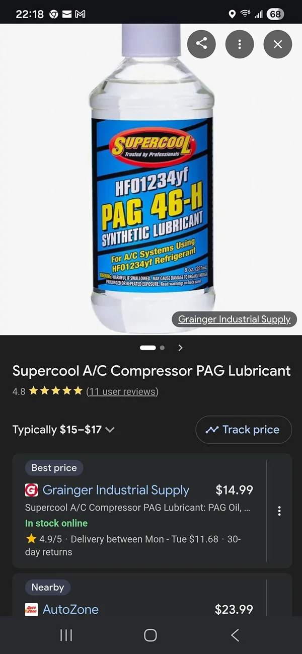 11th Gen Honda Civic Oil on Ac condenser ? Screenshot_20260419_221858_Chrom