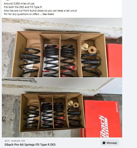 11th Gen Honda Civic FL5 and DE5 Eibach Springs the Same? Screenshot 2026-05-11 190426