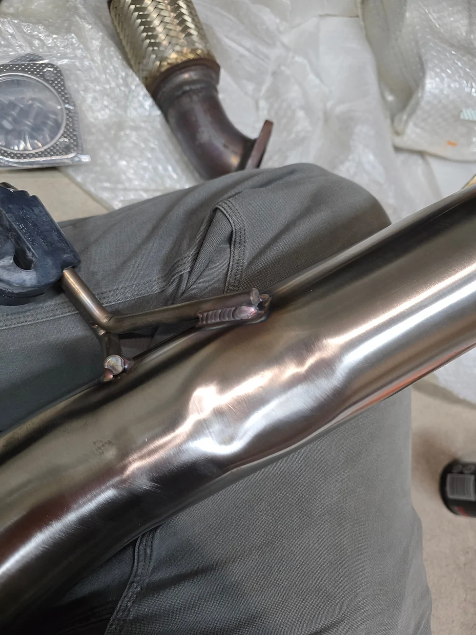 11th Gen Honda Civic Front pipe dented from manufacturer - run it or bolt stock exhaust back up? 20260522_211139