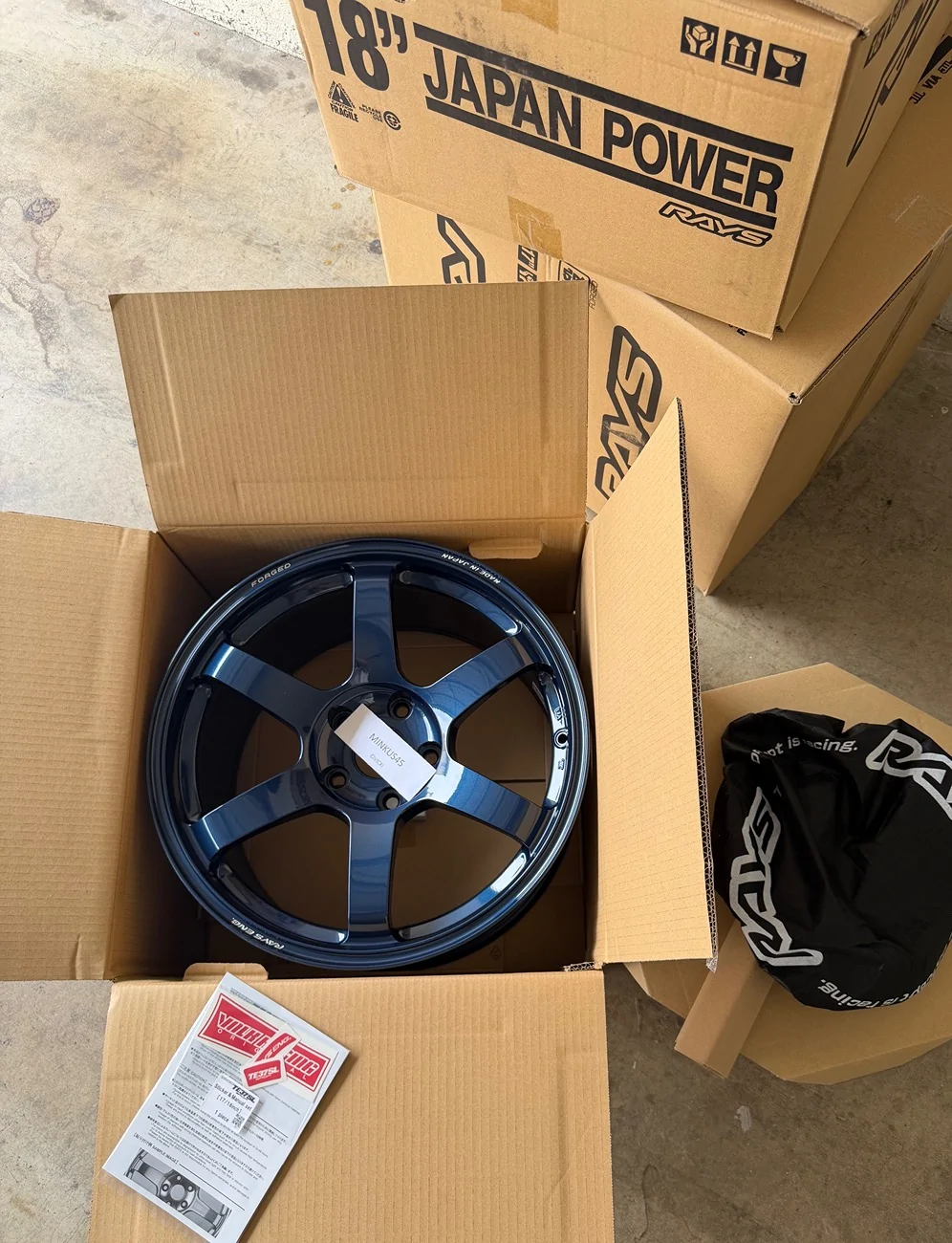 11th Gen Honda Civic BNIB set of 4 TE37SL Saga “God Spec” 18x10 +40  Mag Blue IMG_2269