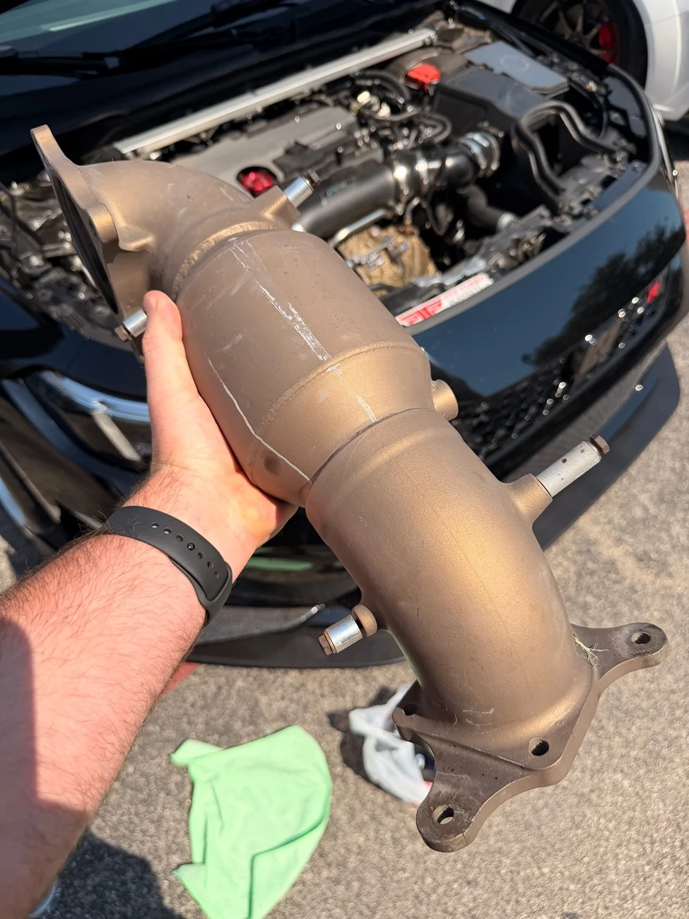 11th Gen Honda Civic TSP catted downpipe CERAKOTE bronze + Superspeed Wheels & tires IMG_4602
