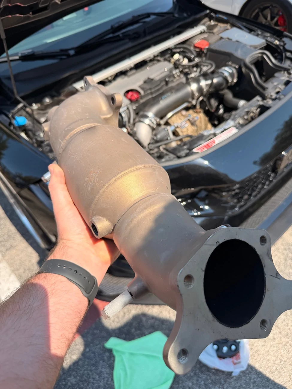 11th Gen Honda Civic TSP catted downpipe CERAKOTE bronze + Superspeed Wheels & tires IMG_4601