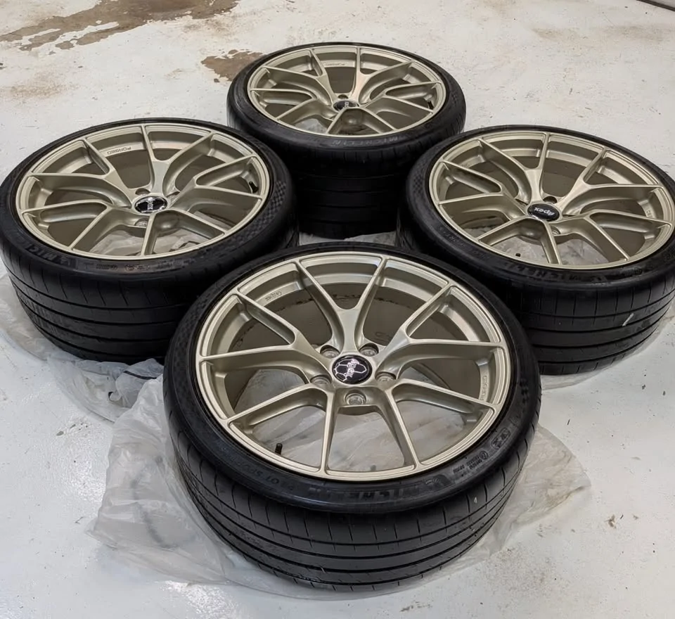 11th Gen Honda Civic Sold FS: Apex VS-5RS 19x9.5" wheels 5x120 Motorsport Gold on Michelin PS4S 265/30/19 749259452_1363929199219608_6365561213326962400_n