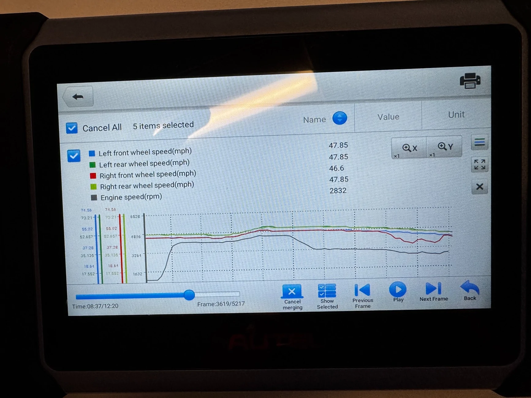 11th Gen Honda Civic Do these logs show that I need a new wheel/abs speed sensor? bad sensor question 1