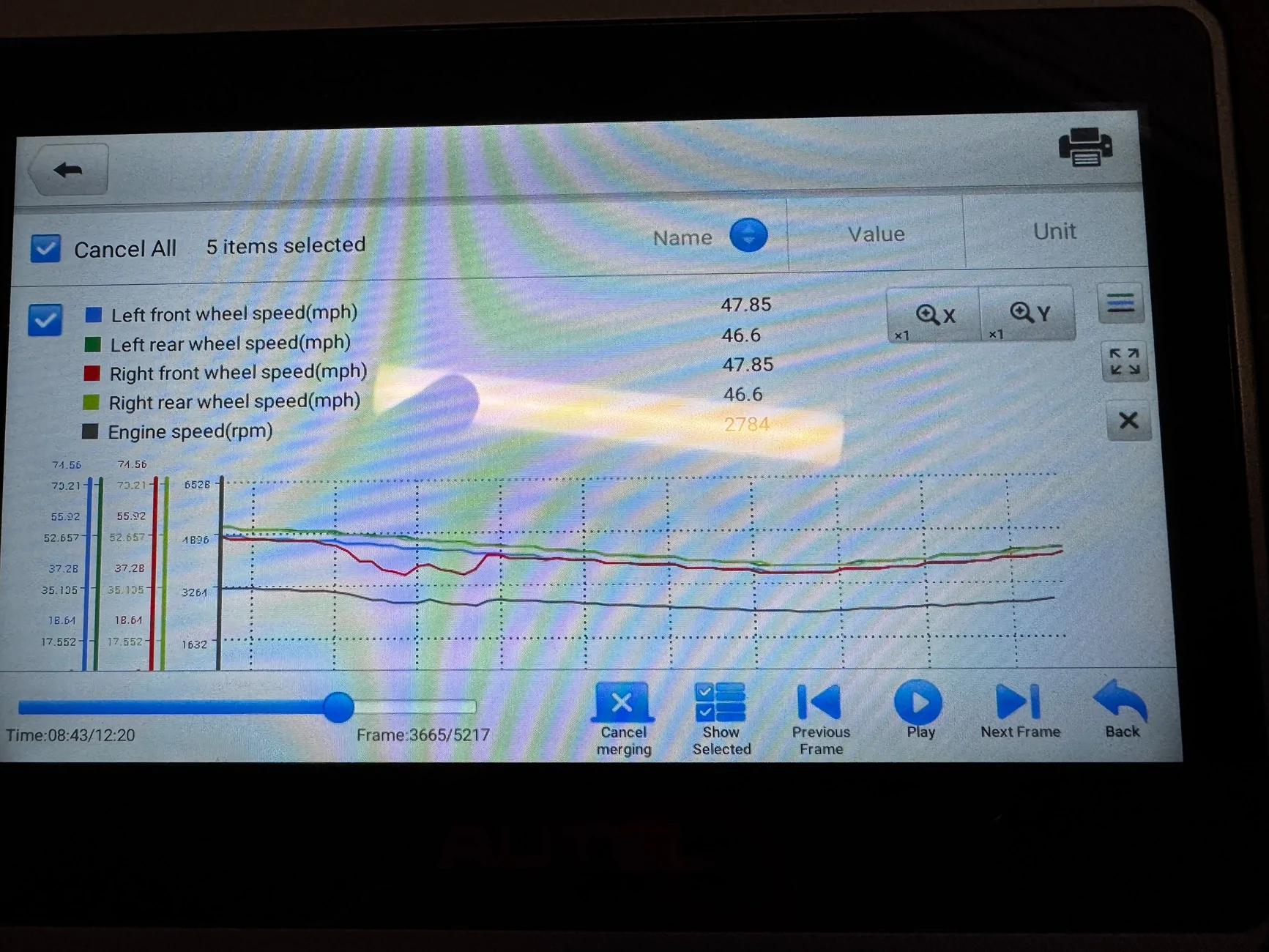 11th Gen Honda Civic Do these logs show that I need a new wheel/abs speed sensor? bad sensor question